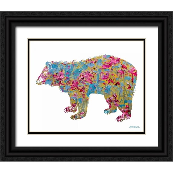 Coolick, Ann Marie 24x20 Black Ornate Wood Framed with Double Matting Museum Art Print Titled - Colorful Bear