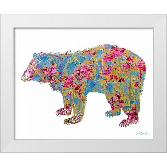 Coolick, Ann Marie 32x26 White Modern Wood Framed Museum Art Print Titled - Colorful Bear