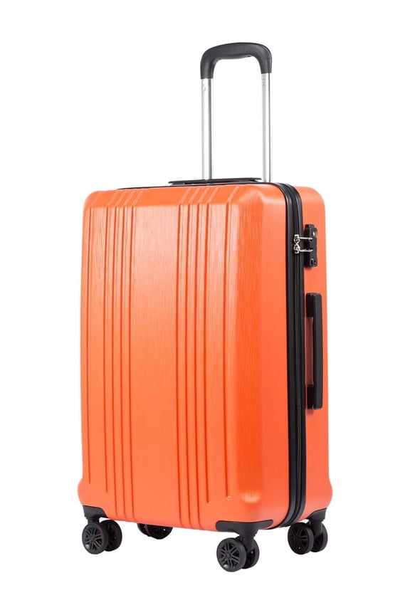 Luggage PC+ABS Hardshell Suitcase with TSA Lock, Spinner Carry On Lightweight (orange, S(20in_carry on))