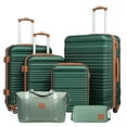 thumbnail image 1 of Coolife Luggage Set 3 Piece Luggage Set Carry On Suitcase Hardside Luggage with TSA Lock Spinner Wheels(Dark Green, 6 piece set), 1 of 7