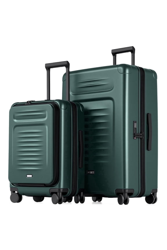 Luggage Sets Checked Suitcases - 2 Piece, Travel Carry on with Spinner Wheels, Expandable Hardside Large Suitcase with TSA Lock, Green, 2 Piece Set（20/29）