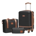 thumbnail image 1 of Coolife Suitcase Set 3 Piece Luggage Set Carry On Travel Luggage TSA Lock Spinner Wheels Hardshell Lightweight Luggage Set(Black, 3 piece set (DB/TB/20)), 1 of 7