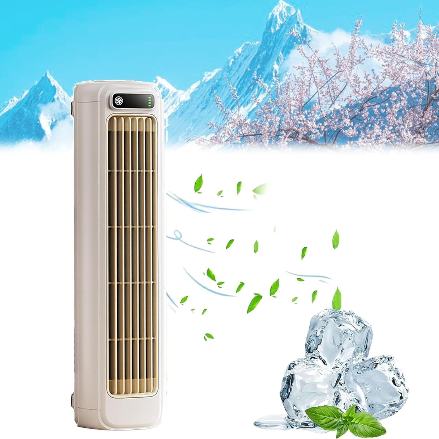 Cooling Ace, Cooling Ace Air Conditioner, Cooling Ace Fan, Cooling Ace Portable Air Conditioner Quiet with 3 Speeds, for Bedroom/Office/Kitchen (Beige, Plug in)