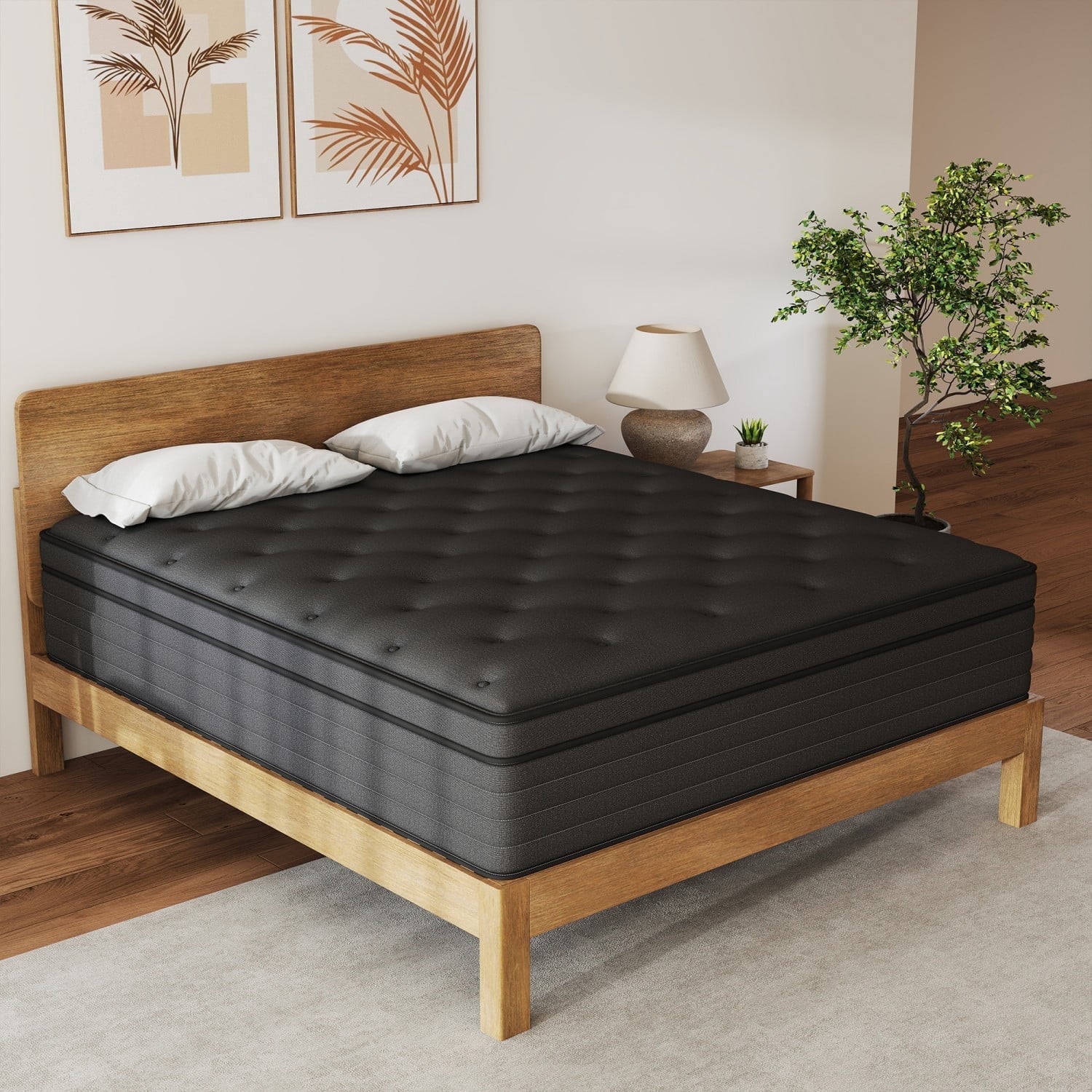 MEANDAROL Cooling Airflow 14 inch Pocket Spring Cooling Gel Memory Foam Hybrid Mattress in a Box, Pressure Relief,Adult Exclusive，Full，Medium,Euro Top