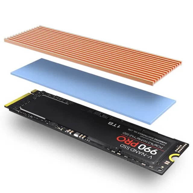 Cooling Aluminum M.2 SSD Heatsink with Silicone Thermal Pad for PS5