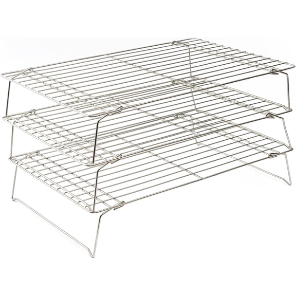 Cooling and Baking Rack Set, 11.5 x 16.5-inch, Set of 2, Half Sheet Pan Cooling Racks, 100% Stainless Steel, Heavy Duty Tight-Wire, Oven-Safe, Dishwasher-Safe