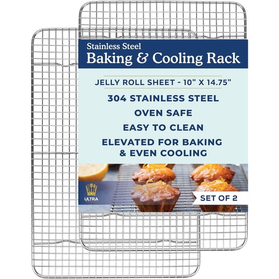 Cooling, Baking & Roasting Wire Racks for Sheet Pans - 100% Stainless ...