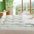 thumbnail image 1 of Cooling Bamboo Mattress Topper, Extra Thick 600 GSM Down Alternative Fill, Soft Mattress pad for Back Pain, Bed Mattress Topper with 8-21" Deep Pocket, 1 of 9