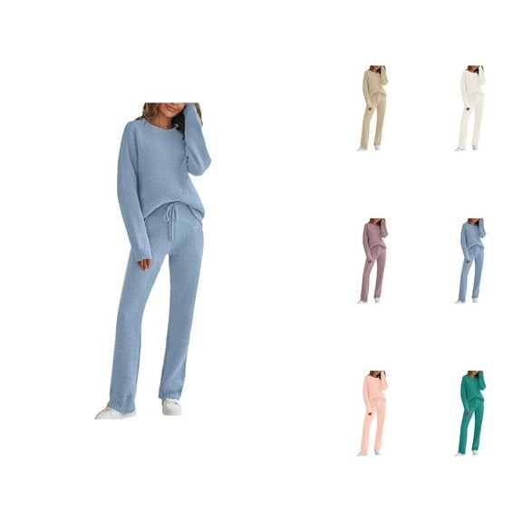 Cooling Bamboo Pajamas – Women’s Sleep Set Womens Autumn And Winter Fashion Casual Home Loose Thickened Long Sleeve Warm Set