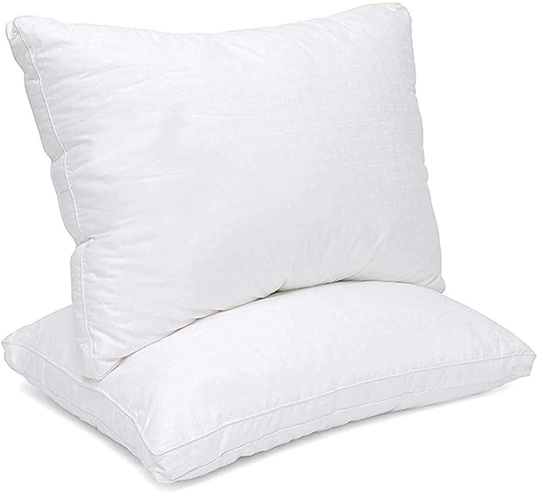 Down Alternative Bed Pillow Cotton Cover Super Plush Microfiber Fill Only  Quality Fabrics Used and Superior Safe Soft and Breathable King Size  (20x36x1.5) 