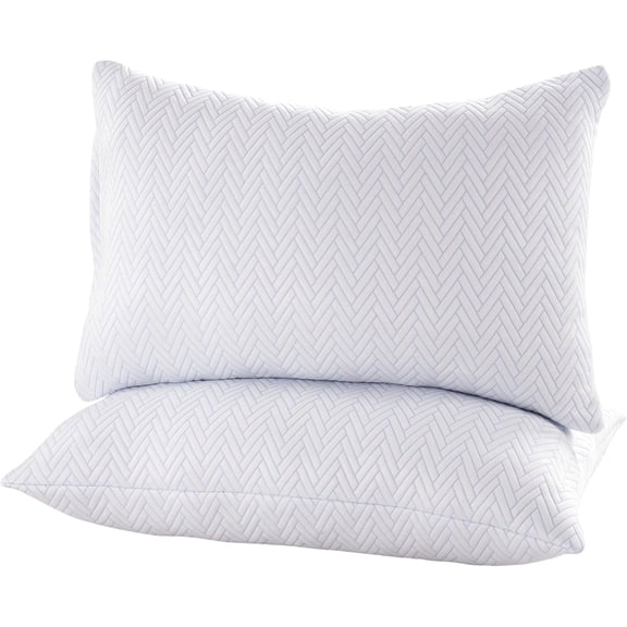 Set of 2 Cooling Sleeping Pillows Queen Size - Adjustable Soft Microfiber Pillows with Washable Cover for Side, Back & Stomach Sleepers