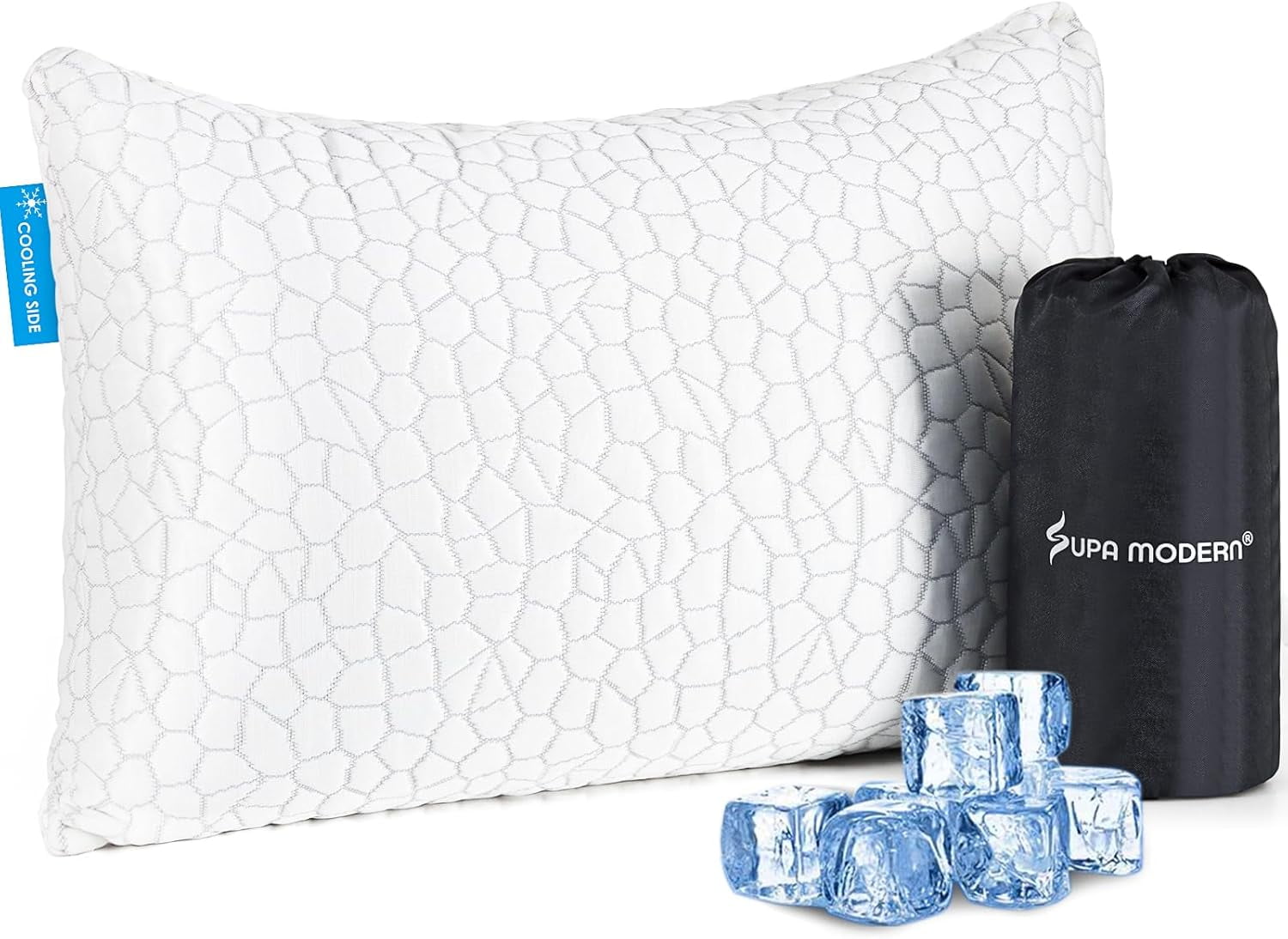 Cooling Bed Pillows for Sleeping 1 Pack Shredded Memory Foam Pillows
