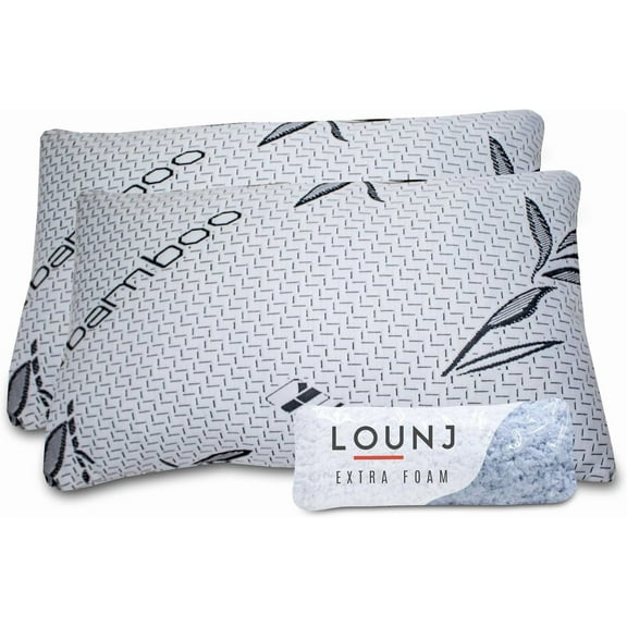 Cooling Bed Pillows for Sleeping 2 Pack Shredded Memory Foam Pillows Adjustable Cool Pillow for Side Back Stomach Sleepers Luxury Gel Pillows King Size Set of 2