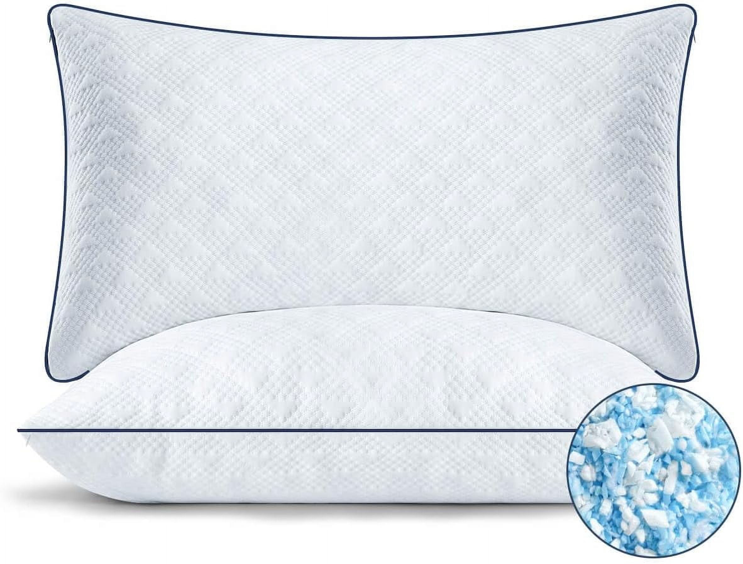 COZSINOOR Cooling Pillows Queen Size Set Of 2 - Adjustable Shredded Memory Foam, Removable Washable Cover