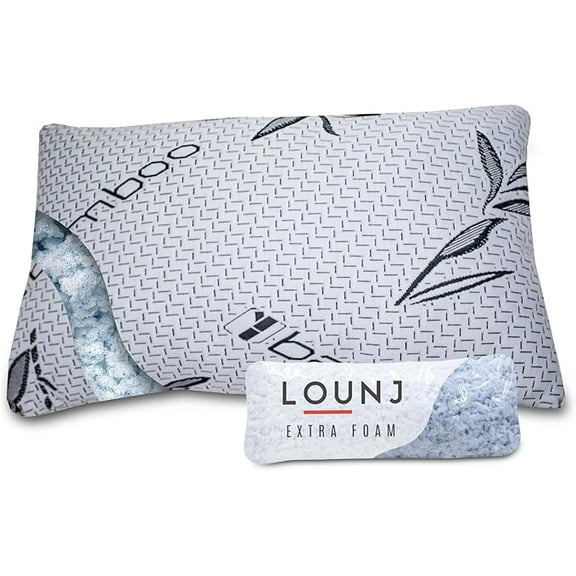 Cooling Bed Pillows for Sleeping, 1 Pack, Shredded Memory Foam Pillows, Side Back and Stomach, King