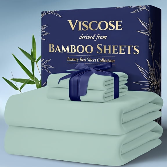 Cooling Bed Sheet Sets - Luxurious & Ultra-Soft for Kids, Cooling Sheets for Hot Sleepers - Comfortable & Cool, Bamboo Blend Sheets Twin/Full/Queen/King Size, Deep Pockets