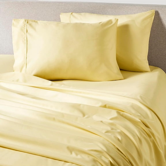 Cooling Bed Sheets for Hot Sleepers - Ultra-Soft Breathable Peachskin Performance Fabric, Moisture-Wicking, Deep Pocket Sheet Set, Oeko-TEX, (Queen Size, Buttercream Yellow)