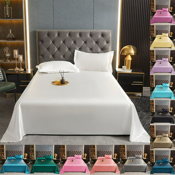 Cooling Bed Sheets Summer Ice Silk Conditioned Mats Wrinkle-Free Thin Fabric for Temperature Regulation and Enhanced Sleep Comfort for Hot Sleepers and Warm Weather Bedrooms Akmoler