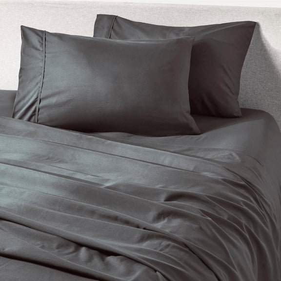 Cooling Bed Sheets for Hot Sleepers: Breathable Bamboo Fabric, Light Gray, Moisture-Wicking Temperature-Regulating