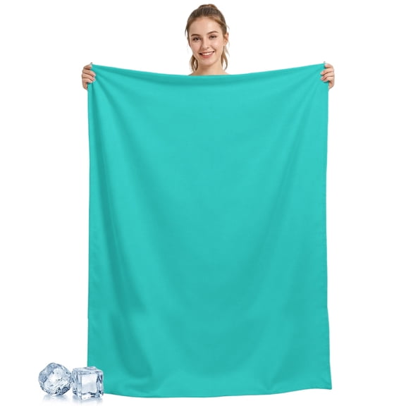 Cooling Blanket Aqua Green Cooling Blankets for Hot Sleepers Simple Style Cool Blanket Soft Lightweight Ice Cold Summer Rest Throw Blanket for Night Sweats Couch Bed Sofa 60x80 Inch