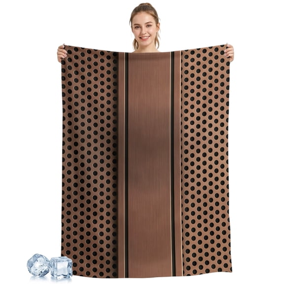 Cooling Blanket Brown Metal Hole Cooling Blankets for Hot Sleepers Copper Industrial Steel Net Eye Cool Blanket Soft Ice Cold Summer Rest Throw Blanket for Night Sweats Couch Bed Sofa 30x40 Inch