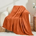 thumbnail image 1 of Cooling Blanket, Camping Blanket Sofa Blanket Daylight Blanket Knitted Boho Conditioning Napping Blanket Sofa Cover Blanket Woolen Blanket, Blankets Queen Size(Orange, 63x51.2in）, 1 of 6