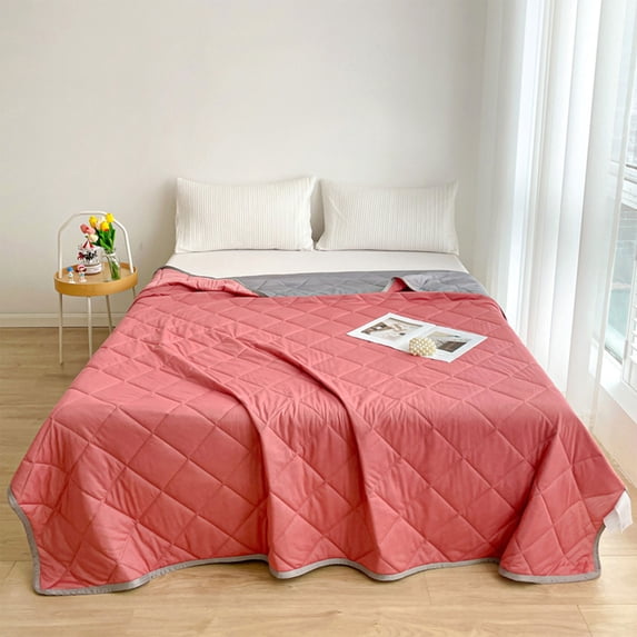 Cooling Blanket Comforter,Breathable Lightweight Washed Cotton Quilts,Ice Silk Summer Thin Quilt for Hot Sleepers and Night Sweats,Soft Machine Washable Air Conditioning Blankets for Bed Couch Sofa