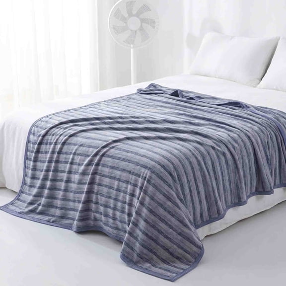Cooling Blanket For Couch bed and Picnic Use Cold Sensation Reversible Summer Throw Soft Lightweight Washable 50x70 inch