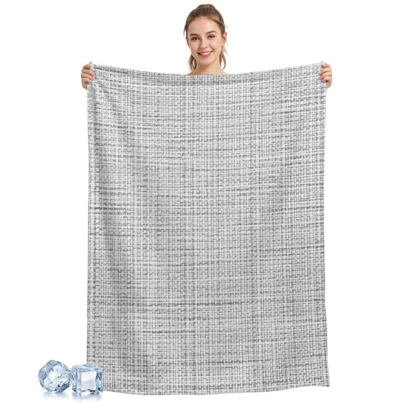 Cooling Blanket Grey Linen Texture Cooling Blankets for Hot Sleepers Solid Color Cool Blanket Soft Lightweight Ice Cold Summer Rest Throw Blanket for Night Sweats Couch Bed Sofa 30x40 Inch