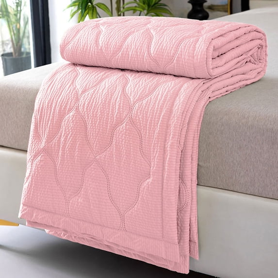 Cooling Blanket for Hot Sleepers, Ice Silk Summer Quilt, Temperature Regulating & Breathable, Lightweight Air Conditioning Bedding for Adults, Washable Cool Feeling Blanket for Night Sweats