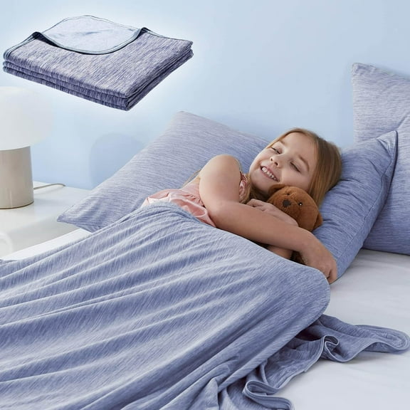 Cooling Blanket for Hot Sleepers, Large Thin Summer Ice Silk Cold Blanket for Adults Children Sleeping, Double Sided Ice Blankets for All Season, Breathable Lightweight Cooling Blanket, 100*150cm