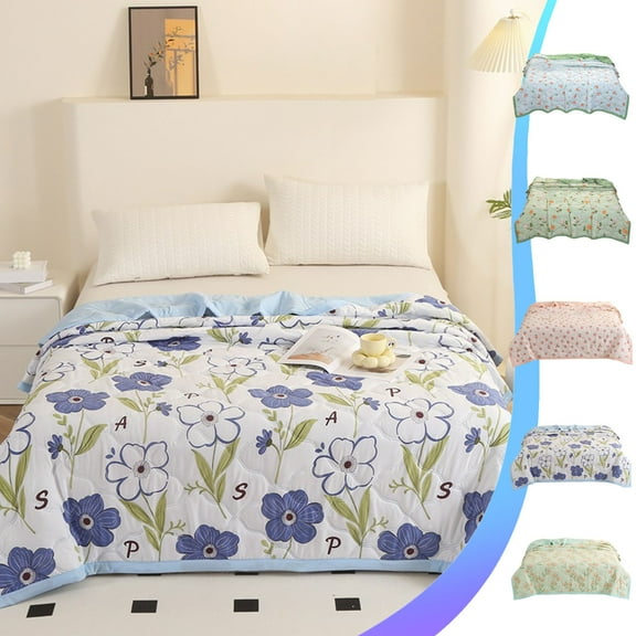 Cooling Blanket for Hot Sleepers and Night Sweats,Breathable Lightweight Washed Cotton Quilts,Ice Silk Summer Thin Quilt,Soft Air Conditioning Blankets for Bed Couch Sofa,Summer Essentials