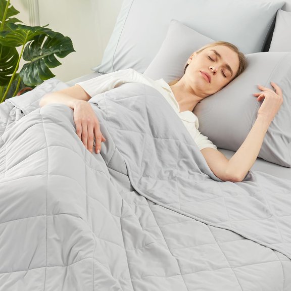 Cooling Blanket for Hot Sleepers Queen Size, Q-Max 0.45 Cooling Comfort, Cold Blankets for Night Sweats Sleeping, Ultra-Cool Lightweight Breathable Blanket for Bed, Mist Grey