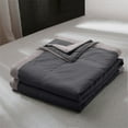 thumbnail image 1 of Cooling Blanket for Hot Sleepers - Washed Cotton Lightweight Quilt (55x79in) Black - Summer & All Seasons Use - Queen Cooling Comforter for Night Sweaters, 1 of 3