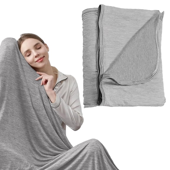 Cooling Blanket Keep Cool in Hot Summer, 59.06 X 78.4in Twin or Baby Size Blanket for Adults, Children, Japanese Q-Max 0.5 Technology Arc-Chill Cooling Fiber, Breathable Comfortable All-Season-Gra