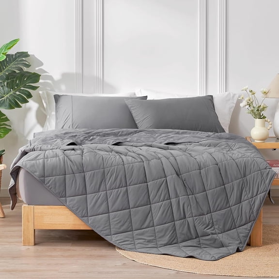 Cooling Blanket King Size Q-Max 0.45 Ultra-Cool Lightweight Breathable for Hot Sleepers Night Sweats Glacial Grey