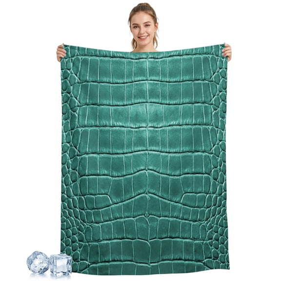 Cooling Blanket Leather Texture Cooling Blankets for Hot Sleepers Luxury Turquoise Cool Blanket Soft Lightweight Ice Cold Summer Rest Throw Blanket for Night Sweats Couch Bed Sofa 30x40 Inch