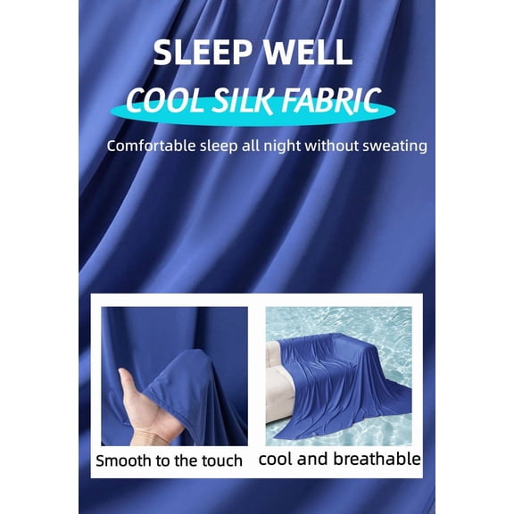 Cooling Blanket, Lightweight Summer Throw, 100% Polyester Cold Touch Silky Thin Breathable Sweat-Wicking Blanket for Bed, Sofa, Couch, Ideal for Hot Sleepers, 59x79 Inches