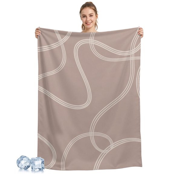 Cooling Blanket Pink Swirling Ribbons Cooling Blankets for Hot Sleepers Wavy Lines Abstract Tracks Cool Blanket Soft Ice Cold Summer Rest Throw Blanket for Night Sweats Couch Bed Sofa 50x60 Inch