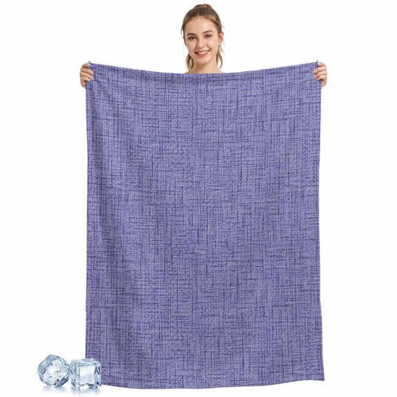 Cooling Blanket Purple Linen Texture Cooling Blankets for Hot Sleepers Grain Solid Color Cool Blanket Soft Lightweight Ice Cold Summer Rest Throw Blanket for Night Sweats Couch Bed Sofa 40x60 Inch