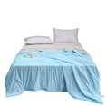 thumbnail image 1 of Cooling Blanket Queen,Hwkond Ice Cream Cool Feeling Silk Summer Quilt Solid Colour Summer Quilt Machine Washable A Conditioning Quilt Single Double Summer Thin Quilt Home Gift,Blue,200x150cm, 1 of 7