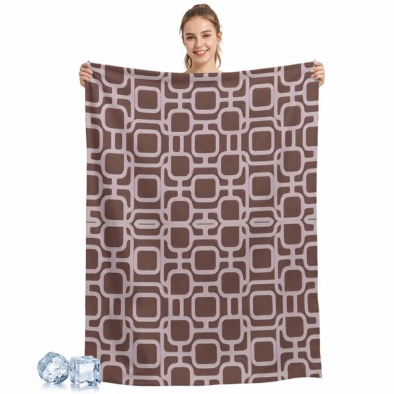 Cooling Blanket Red Rounded Squares Cooling Blankets for Hot Sleepers Geometric Chain Links Grid Cool Blanket Soft Ice Cold Summer Rest Throw Blanket for Night Sweats Couch Bed Sofa 30x40 Inch