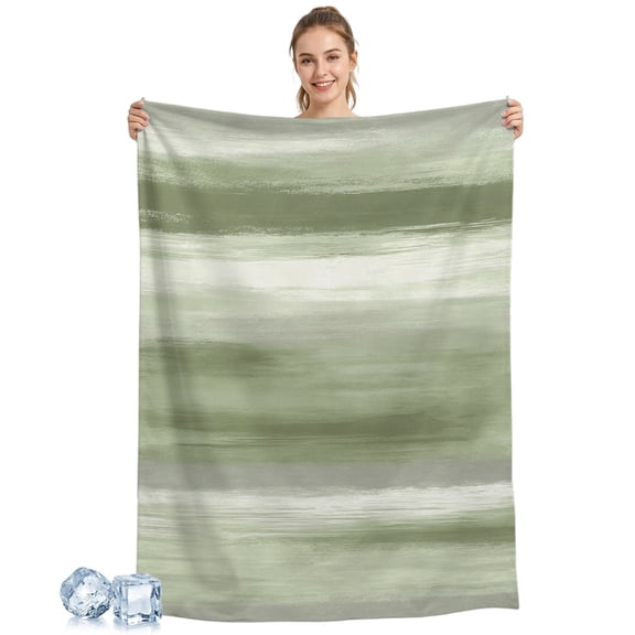 Cooling Blanket Sage Green Foggy Cloud Cooling Blankets for Hot Sleepers Ombre Abstract Art Cool Blanket Soft Ice Cold Summer Rest Throw Blanket for Night Sweats Couch Bed Sofa 30x40 Inch
