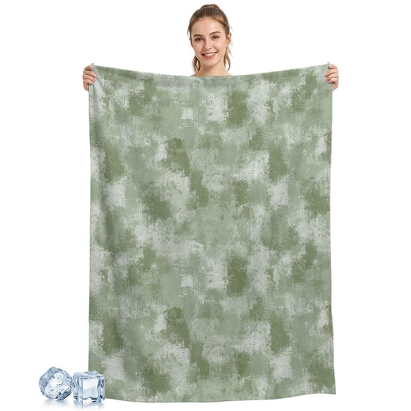 Cooling Blanket Sage Green Ink Splash Cooling Blankets for Hot Sleepers Modern Misty Smoke Swirls Cool Blanket Soft Ice Cold Summer Rest Throw Blanket for Night Sweats Couch Bed Sofa 30x40 Inch