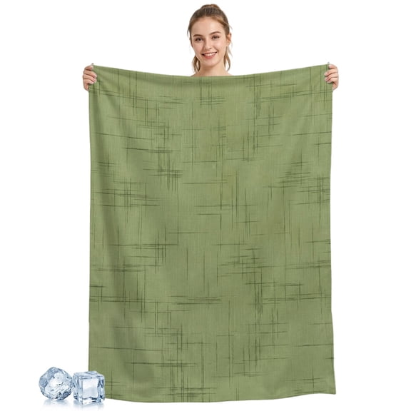 Cooling Blanket Sage Green Textile Weave Cooling Blankets for Hot Sleepers Intersect Lines Linen Cool Blanket Soft Ice Cold Summer Rest Throw Blanket for Night Sweats Couch Bed Sofa 30x40 Inch