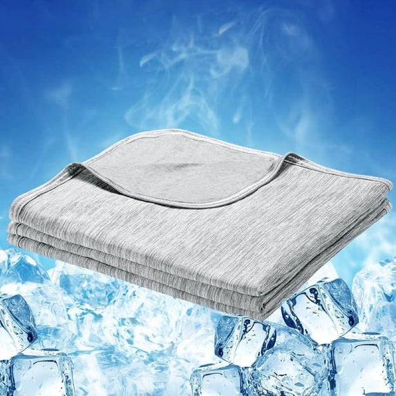 Cooling Blanket for Summer, Ice Silk Breathable Blanket for Adults and Children, Lightweight Portable Throw with Fast Heat Dissipation, Machine Washable All Seasons Comforter