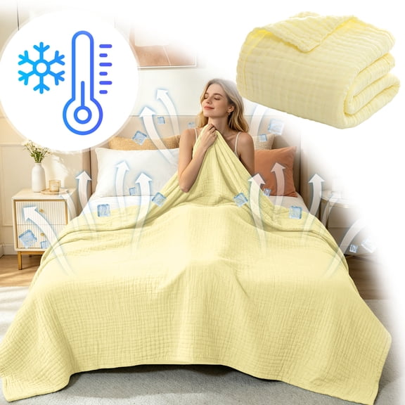 Cooling Blanket Throw Size,Cooling Blankets for Hot Sleepers, Cold Blanket Thin Lightweight Breathable Soft for Couch Bed, Lightweight Blanket Keep Cool for Night Sweats(B,130x150cm)