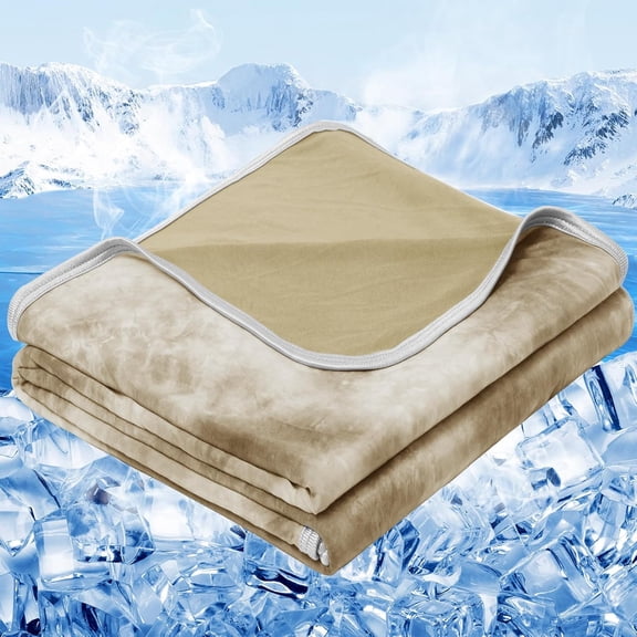 Cooling Blanket Twin(60"x80", Beige) College Dorm Essentials for Girl