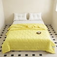 thumbnail image 1 of Cooling Blanket for Hot Sleepers, Lightweight Summer Quilt 39x59 Inches, Small Twin Size Yellow Microfiber Air Conditioner Cover, 1 of 6