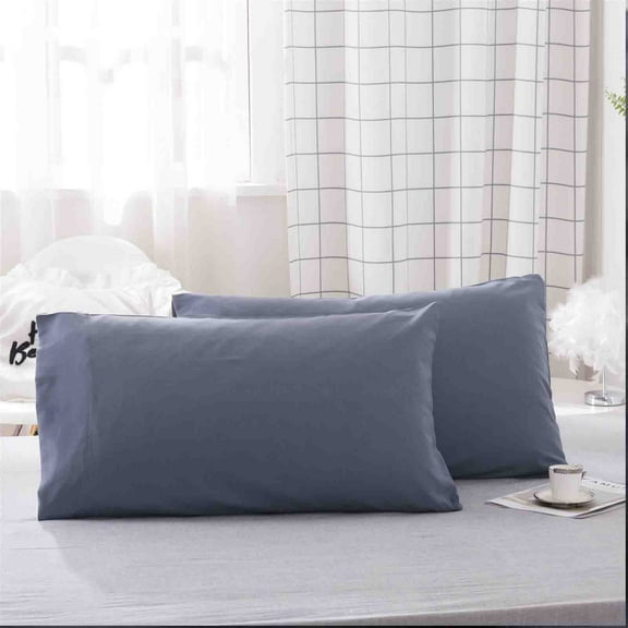 Cooling Body Pillowcase for Hot Sleepers | Temperature Regulating, Breathable Velvet Soft Full-Length Pillow Cover, Moisture-Wicking, Anti-Fade, Durable Nylon Spandex, 2-Pack, 20x35", Black Blue